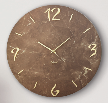Art. 64 Orologio da Parete Effetto Marmo Marocco con Numeri Dorati - Diametro 50 cm